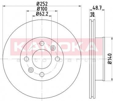 Тормозные диски Hyundai i10 07-18/Kia PICANTO I 05-11 KAMOKA 103207