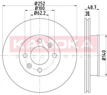 Гальмівні диски Hyundai i10 07-18/Kia PICANTO I 05-11 KIA Picanto, Hyundai I10 KAMOKA 103207