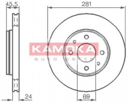 Тормозные диски Volvo S40, V40, Mitsubishi Carisma KAMOKA 1032136