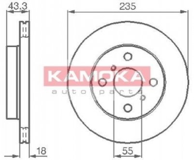 Тормозные диски Toyota Yaris KAMOKA 1032168