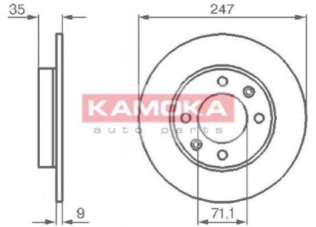 Тормозные диски Peugeot Partner, Citroen Xsara, Berlingo, Peugeot 307, Citroen C3, C2, C4 KAMOKA 1032356