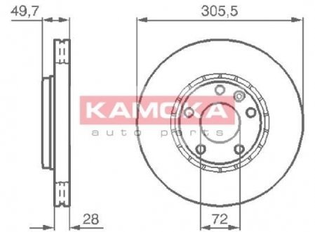 Тормозные диски Renault Trafic/Opel Vivaro/Nissan Primastar 01- KAMOKA 1032408