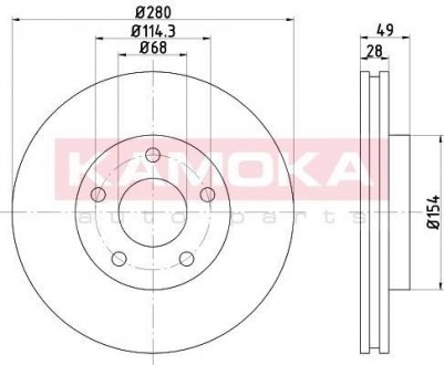 Купити Гальмівні диски Nissan Almera/Primera/X-Trail 01-13 Nissan Almera, Maxima, X-Trail, Primera KAMOKA 1032498 (фото1) підбір по VIN коду, ціна 1478 грн.