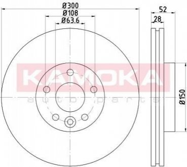 Купити Гальмівні диски Ford Mondeo KAMOKA 103292 (фото1) підбір по VIN коду, ціна 2242 грн.