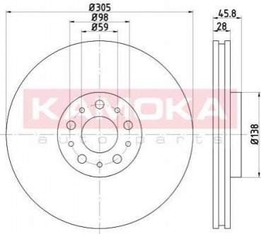 Тормозные диски Fiat Doblo, Opel Combo, Fiat 500 KAMOKA 103294