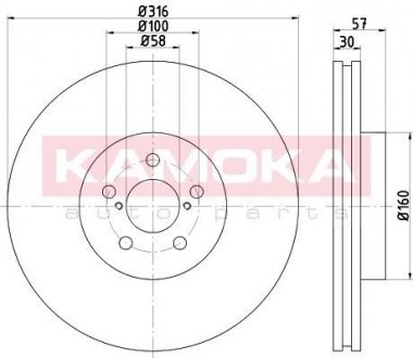 Тормозные диски Subaru Legacy, Outback, Forester KAMOKA 103303