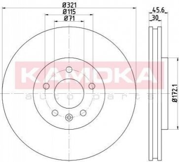 Купить Тормозные диски Opel Astra, Zafira KAMOKA 103311 (фото1) подбор по VIN коду, цена 2254 грн.