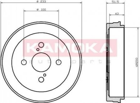 Гальмівні барабани Toyota Yaris KAMOKA 104028