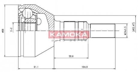 Купить К-т шарнирный приводного вала Opel Vectra, Fiat Croma KAMOKA 6035 (фото1) подбор по VIN коду, цена 1309 грн.