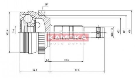 К-т шарнирный приводного вала KAMOKA 6036