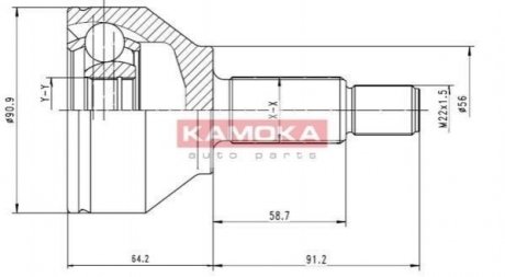 Купити К-т шарнірний привідного валу Ford Mondeo KAMOKA 6040 (фото1) підбір по VIN коду, ціна 909 грн.