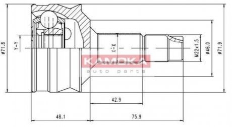 К-т шарнирный приводного вала KAMOKA 6258