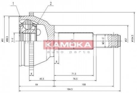 К-т шарнирный приводного вала KAMOKA 6281