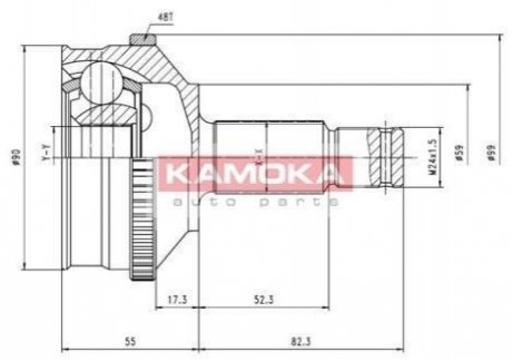 Купить К-т шарнирный приводного вала с зубцами АБС. Peugeot 806, Citroen Jumpy, Fiat Scudo, Peugeot Expert KAMOKA 6574 (фото1) подбор по VIN коду, цена 1238 грн.