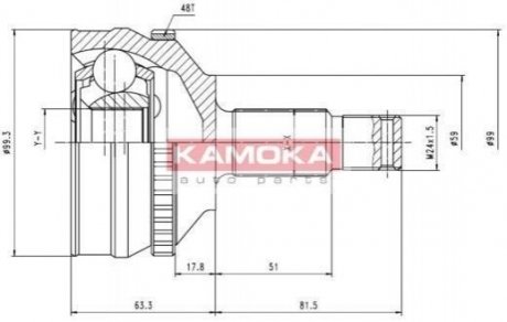 К-т шарнірний привідного валу KAMOKA 6576