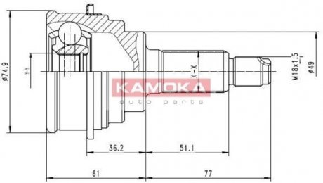 Шрус зовнішній 21X49X25 Baleno KAMOKA 6836