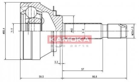 К-т шарнірний привідного валу Fiat Panda, Uno KAMOKA 7002