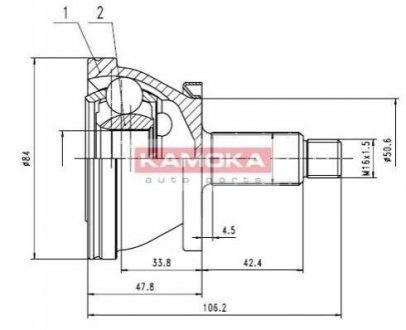 Купить К-т шарнирный приводного вала Skoda Fabia, Volkswagen Polo KAMOKA 7082 (фото1) подбор по VIN коду, цена 967 грн.