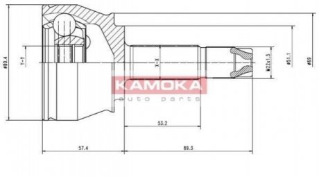 К-т шарнирный приводного вала KAMOKA 7136