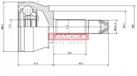 Купити К-т шарнірний привідного валу Fiat Doblo KAMOKA 7136 (фото1) підбір по VIN коду, ціна 1030 грн.