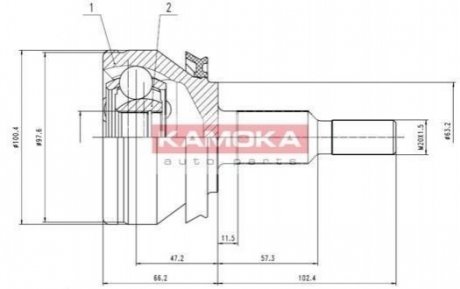 К-т шарнірний привідного валу KAMOKA 7526