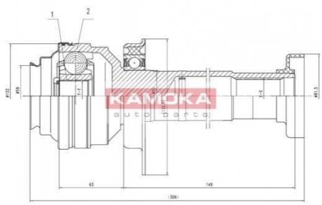 К-т шарнирный приводного вала KAMOKA 8711