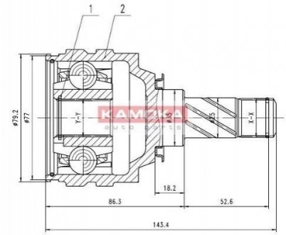 К-т шарнирный приводного вала KAMOKA 8717