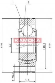 К-т шарнірний привідного валу KAMOKA 8738