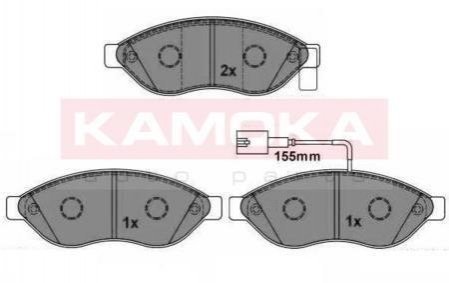 Купити ГАЛЬМІВНІ КОЛОДКИ ДИСКОВІ Fiat Ducato, Peugeot Boxer, Citroen Jumper KAMOKA jq101100 (фото1) підбір по VIN коду, ціна 1097 грн.