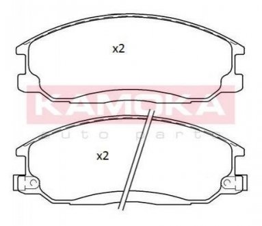 Купить Тормозные колодки дисковые Hyundai Santa Fe, H-1, Trajet KAMOKA jq101163 (фото1) подбор по VIN коду, цена 879 грн.