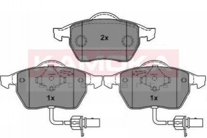 Купити ГАЛЬМІВНІ КОЛОДКИ ДИСКОВІ Audi A4, A6, Volkswagen Passat, Golf, Skoda Superb KAMOKA jq1012646 (фото1) підбір по VIN коду, ціна 996 грн.