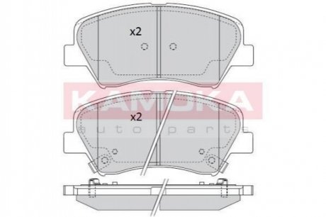 Купити ГАЛЬМІВНІ КОЛОДКИ ДИСКОВІ Hyundai I30, Veloster, Elantra, KIA Ceed, Pro Ceed KAMOKA jq101270 (фото1) підбір по VIN коду, ціна 1041 грн.