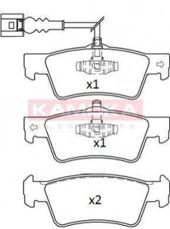 Купити ГАЛЬМІВНІ КОЛОДКИ ДИСКОВІ Volkswagen Transporter, Touareg, Multivan KAMOKA jq101306 (фото1) підбір по VIN коду, ціна 935 грн.