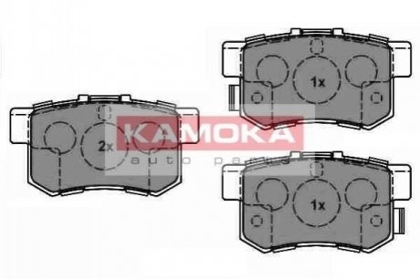 Купити ГАЛЬМІВНІ КОЛОДКИ ДИСКОВІ Honda Legend, Shuttle, Stream, CR-V, Accord, FR-V, CR-Z KAMOKA jq1018538 (фото1) підбір по VIN коду, ціна 636 грн.