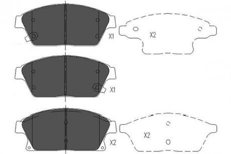 Купити Колодки гальмівні (передні) Opel Astra 09- R16 KAVO PARTS kbp-1014 (фото1) підбір по VIN коду, ціна 793 грн.