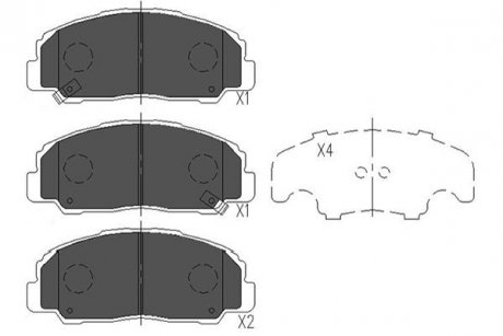 TOYOTA Гальмівні колодки передні. Land Cruiser -96 Toyota Land Cruiser, Hilux, 4-Runner KAVO PARTS kbp-1505