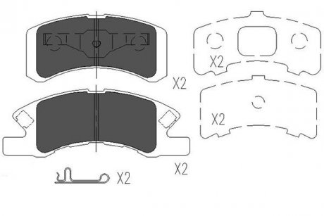 Колодки гальмівні (передні) Daihatsu Cuore 1.0 03-/Mitsubishi Mirage 1.0/1.2 12- KAVO PARTS kbp-1511