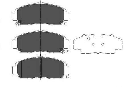 HONDA Гальмівні колодки передні.Civic 06-,FR-V, Legend 05- Stream 01- KAVO PARTS kbp-2052