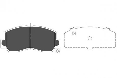 Купити MITSUBISHI Гальмівні колодки передні.Galant I,II,L300,Pajero I,Celica Mitsubishi Galant, Pajero KAVO PARTS kbp-5532 (фото1) підбір по VIN коду, ціна 646 грн.