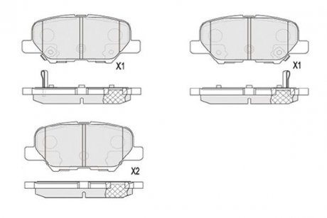 Колодки гальмівні (задні) Mitsubishi Outlander III/Mazda 6 12- (Akebono) Mitsubishi Outlander, Eclipse Cross KAVO PARTS kbp-5551