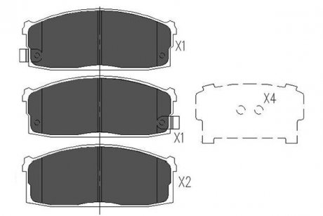 NISSAN тормозные колодки передние. Bluebird 80- KAVO PARTS kbp-6525