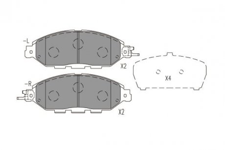 Комплект тормозных колодок Infiniti QX, Nissan Murano, Pathfinder KAVO PARTS kbp-6623