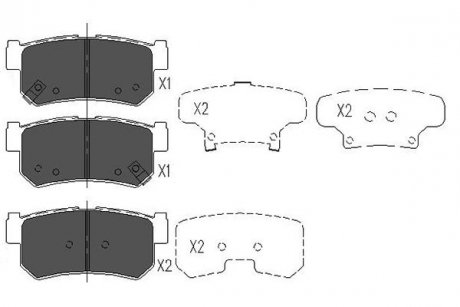 Колодки гальмівні (задні) SsangYong Rexton 02-/ Actyon 05- (Akebono) KAVO PARTS kbp-7501