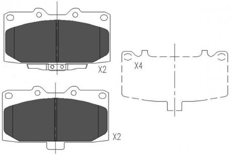 Колодки гальмівні перед. Subaru Impreza 98-09 Subaru Forester, Impreza KAVO PARTS kbp-8003