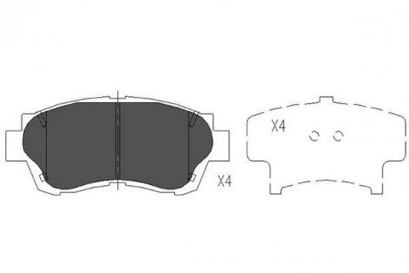 Купити TOYOTA Гальмівні колодки передні. Camry 91-, Lexus GS, LS Toyota Camry, Lexus LS, Toyota Celica, Lexus ES, Toyota Avalon KAVO PARTS kbp-9042 (фото1) підбір по VIN коду, ціна 802 грн.