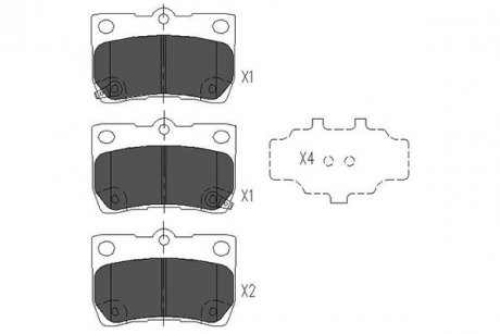 TOYOTA Гальмівні колодки задні.Lexus GS/IS 05- KAVO PARTS kbp-9083