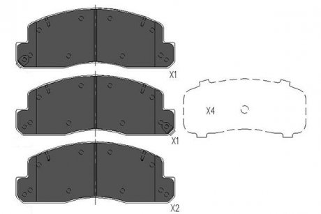 TOYOTA тормозные колодки передние. DYNA 4.0 11- KAVO PARTS kbp-9088