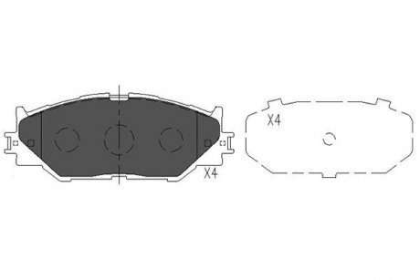 TOYOTA КОЛОДКИ ГАЛЬМІВНІ ПЕРЕДНІ. Lexus IS 250 05- KAVO PARTS kbp-9094