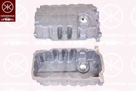 Піддон оливний, алюміній Volkswagen Passat, Seat Leon, Volkswagen Caddy, Golf, Skoda Octavia, Volkswagen Jetta, Skoda Superb, Yeti, Audi A1, Volkswagen Tiguan, Touran KLOKKERHOLM 9534477