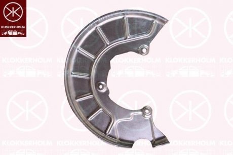 Відбивач, гальмівний диск Volkswagen Passat, Seat Leon, Volkswagen Touran, Caddy, Golf, Skoda Octavia, Superb, Volkswagen Jetta, Sharan, Audi A3, Skoda Yeti KLOKKERHOLM 9545377